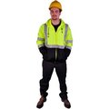 Gss Safety GSS Safety 7003 Class 3 Zipper Front Hooded Sweatshirt with Black Bottom, Lime, 3XL 7003-3XL